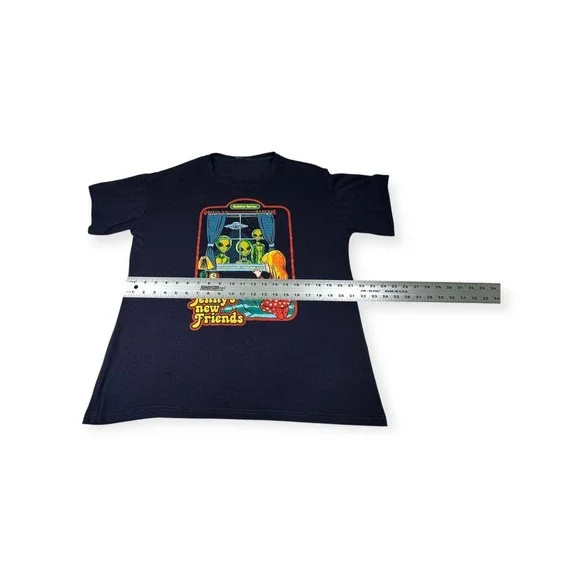 ROMWE Graphic Tee Alien UFO Jenny's New Friends Short Sleeve T-Shirt S - Picture 3 of 8